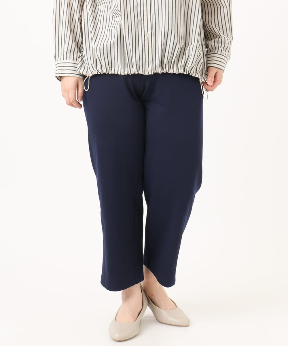 OLLKA03099 eur3(エウルキューブ) 【大きいサイズ】ポンチストレートパンツ ネイビー(57)