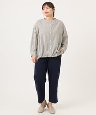 OLLKA03099 eur3(エウルキューブ) 【大きいサイズ】ポンチストレートパンツ ネイビー(57)