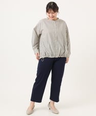 OLLKA03099 eur3(エウルキューブ) 【大きいサイズ】ポンチストレートパンツ ネイビー(57)