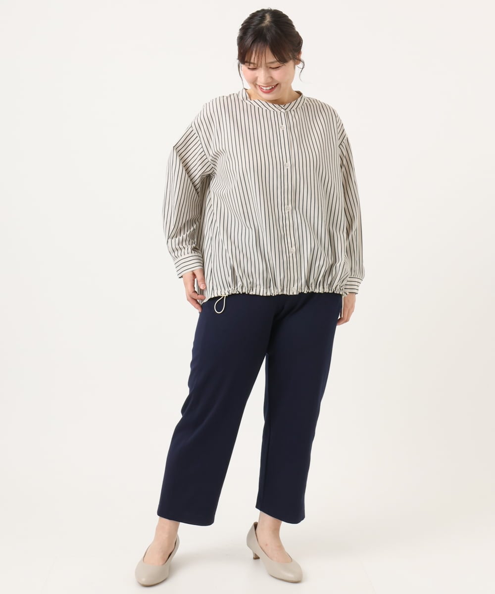 OLLKA03099 eur3(エウルキューブ) 【大きいサイズ】ポンチストレートパンツ ネイビー(57)