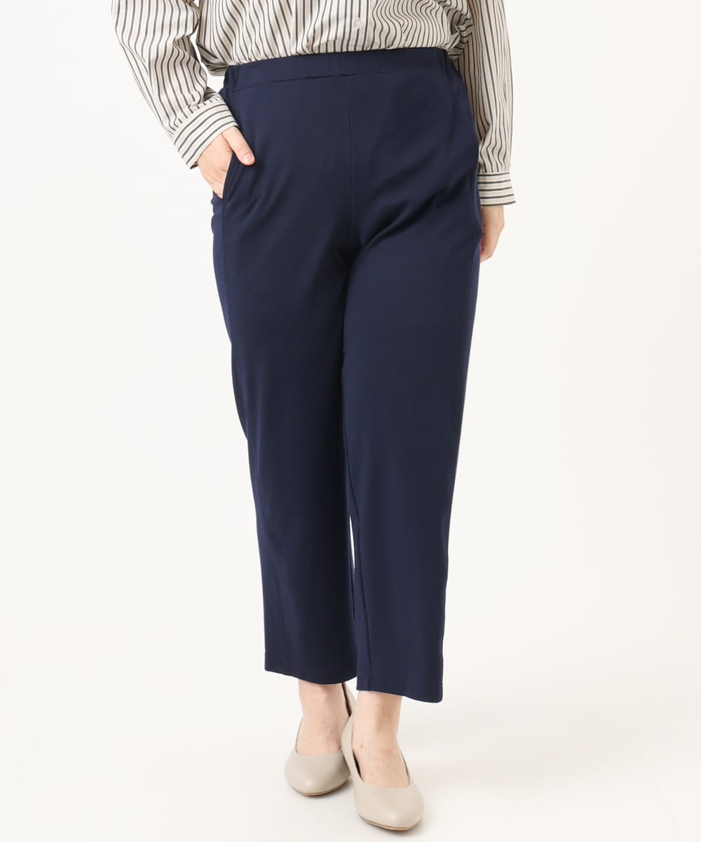 OLLKA03099 eur3(エウルキューブ) 【大きいサイズ】ポンチストレートパンツ ネイビー(57)
