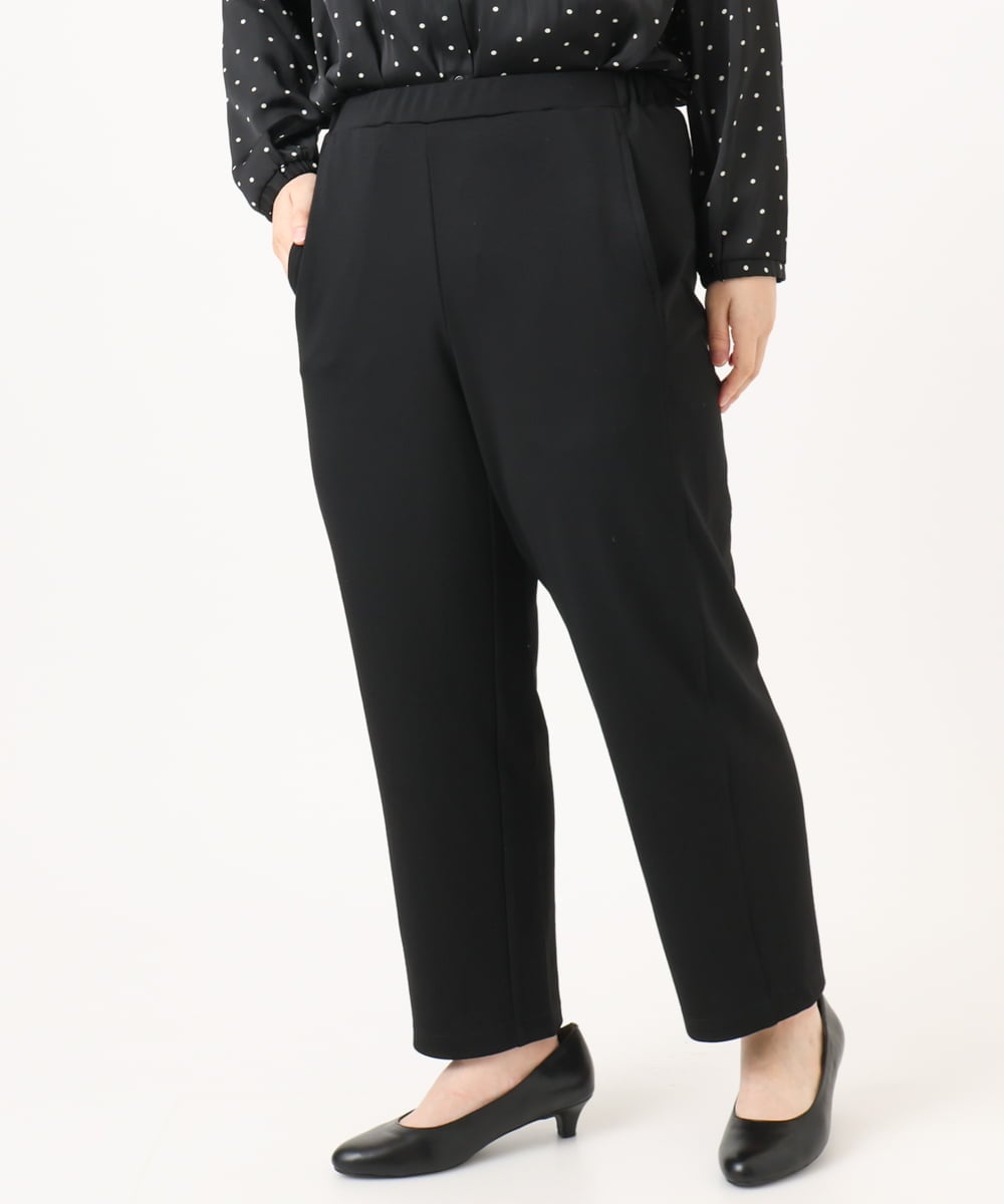 OLLKA03099 eur3(エウルキューブ) 【大きいサイズ】ポンチストレートパンツ ブラック(94)