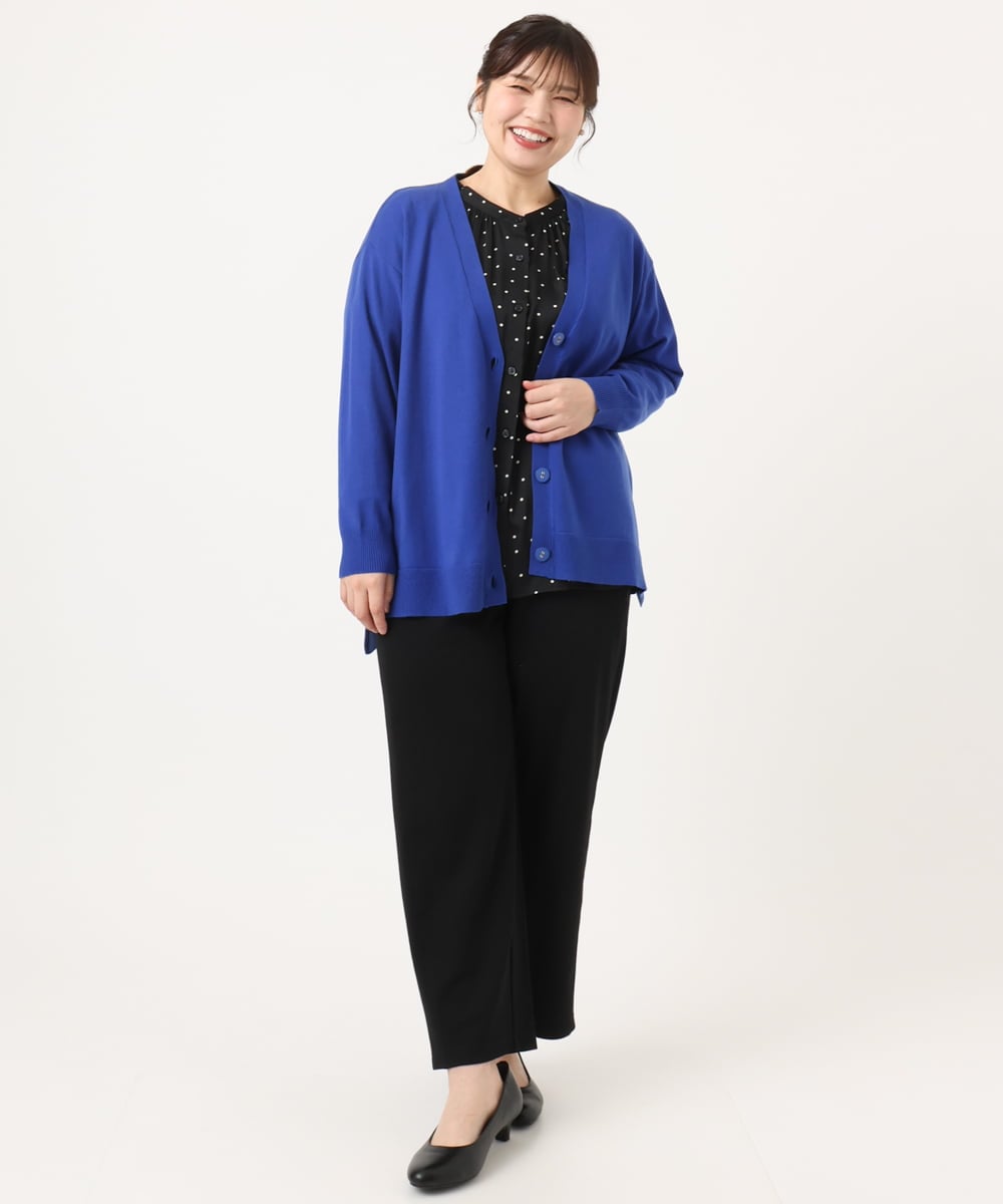 OLLKA03099 eur3(エウルキューブ) 【大きいサイズ】ポンチストレートパンツ ブラック(94)