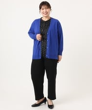 OLLKA03099 eur3(エウルキューブ) 【大きいサイズ】ポンチストレートパンツ ブラック(94)