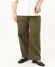 OLLKA04099 eur3(エウルキューブ) 【大きいサイズ】ストレッチベイカーパンツ カーキ(36)