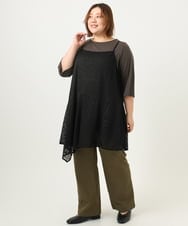 OLLKA04099 eur3(エウルキューブ) 【大きいサイズ】ストレッチベイカーパンツ カーキ(36)