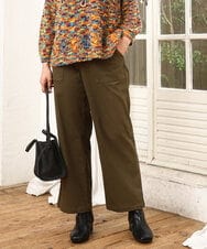 OLLKA04099 eur3(エウルキューブ) 【大きいサイズ】ストレッチベイカーパンツ カーキ(36)