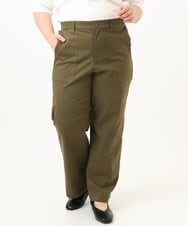 OLLKA04099 eur3(エウルキューブ) 【大きいサイズ】ストレッチベイカーパンツ カーキ(36)