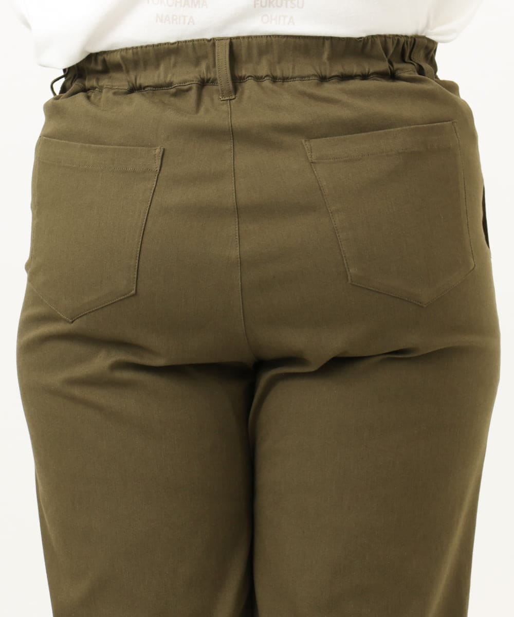 OLLKA04099 eur3(エウルキューブ) 【大きいサイズ】ストレッチベイカーパンツ カーキ(36)