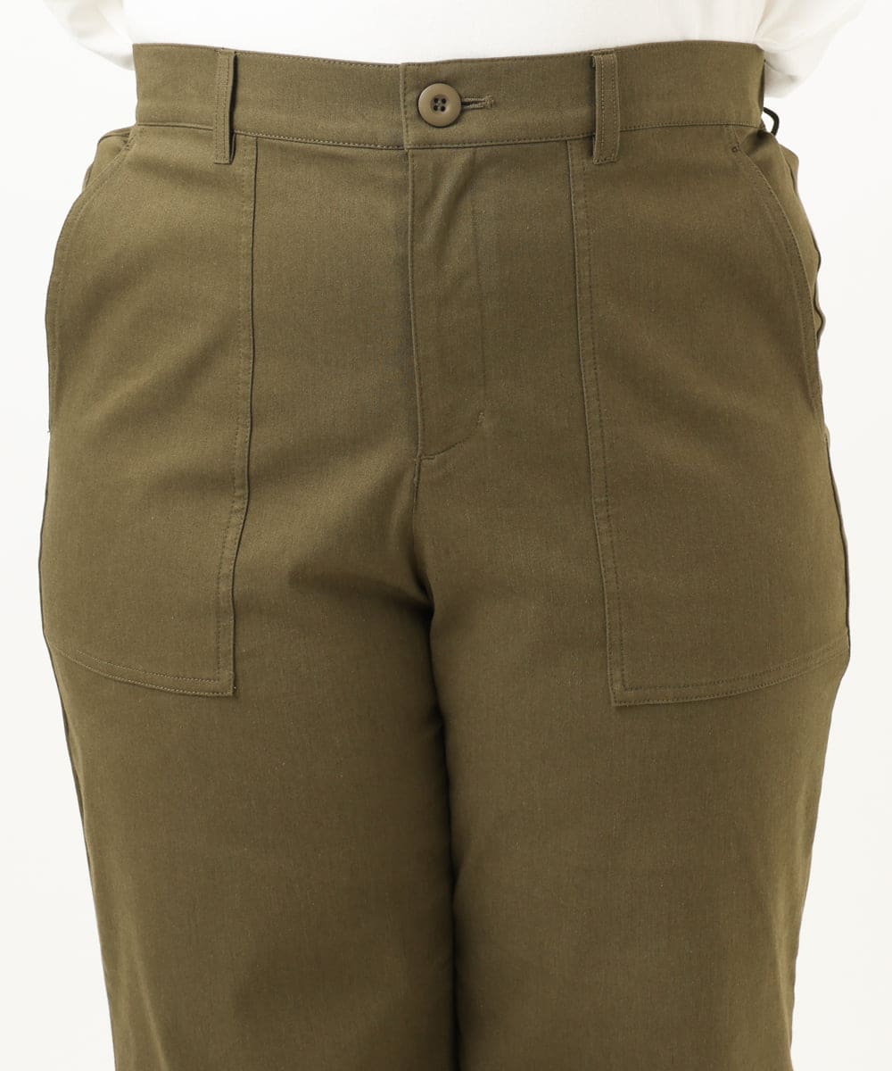 OLLKA04099 eur3(エウルキューブ) 【大きいサイズ】ストレッチベイカーパンツ カーキ(36)