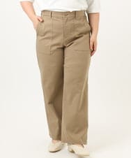 OLLKA04099 eur3(エウルキューブ) 【大きいサイズ】ストレッチベイカーパンツ モカ(84)