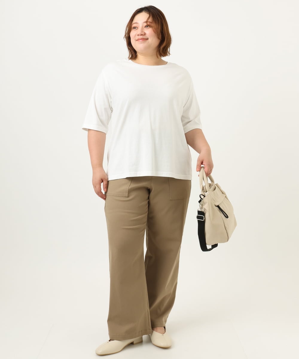 OLLKA04099 eur3(エウルキューブ) 【大きいサイズ】ストレッチベイカーパンツ モカ(84)