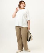 OLLKA04099 eur3(エウルキューブ) 【大きいサイズ】ストレッチベイカーパンツ モカ(84)