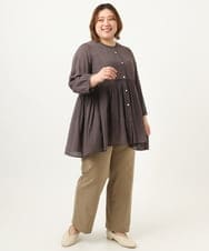 OLLKA04099 eur3(エウルキューブ) 【大きいサイズ】ストレッチベイカーパンツ モカ(84)