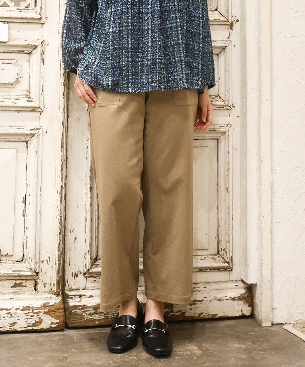 OLLKA04099 eur3(エウルキューブ) 【大きいサイズ】ストレッチベイカーパンツ モカ(84)