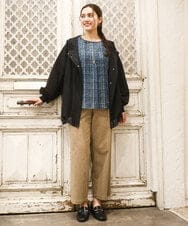 OLLKA04099 eur3(エウルキューブ) 【大きいサイズ】ストレッチベイカーパンツ モカ(84)