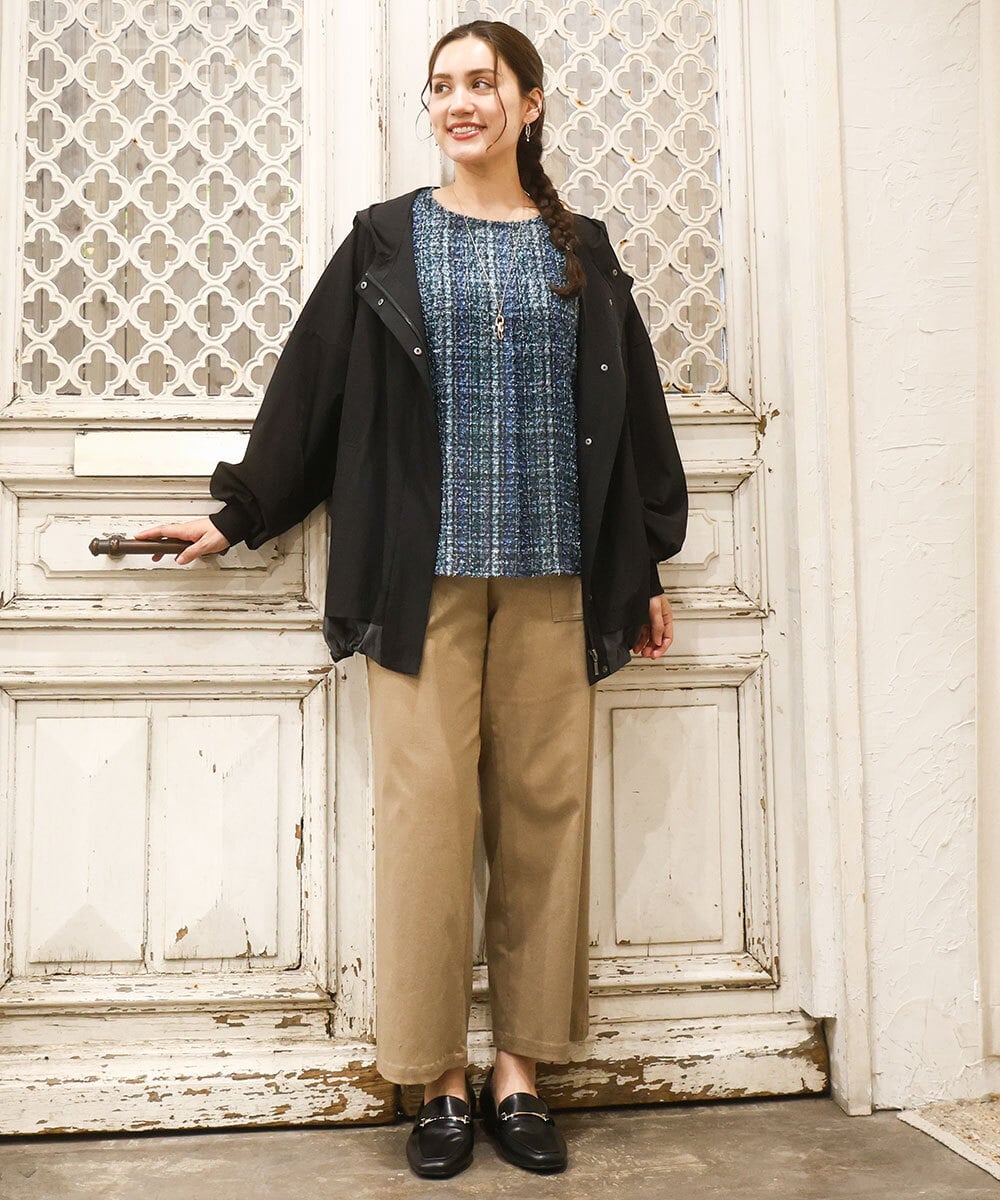 OLLKA04099 eur3(エウルキューブ) 【大きいサイズ】ストレッチベイカーパンツ モカ(84)