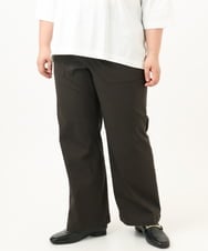 OLLKA04099 eur3(エウルキューブ) 【大きいサイズ】ストレッチベイカーパンツ ダークブラウン(87)