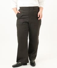 OLLKA04099 eur3(エウルキューブ) 【大きいサイズ】ストレッチベイカーパンツ ダークブラウン(87)