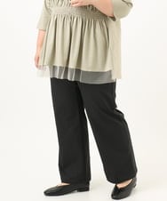 OLLKA04099 eur3(エウルキューブ) 【大きいサイズ】ストレッチベイカーパンツ ブラック(94)