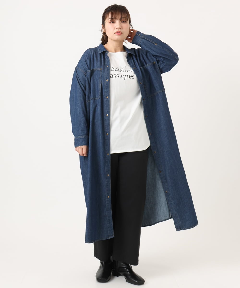 OLLKA04099 eur3(エウルキューブ) 【大きいサイズ】ストレッチベイカーパンツ ブラック(94)