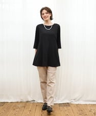 OLLKD07089 eur3(エウルキューブ) 【シリーズ累計販売2万枚！/大きいサイズ】さらさらストレッチテーパードパンツ グレージュ