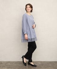 OLLKD07089 eur3(エウルキューブ) 【シリーズ累計販売2万枚！/大きいサイズ】さらさらストレッチテーパードパンツ ブラック