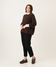 OLLKD08089 eur3(エウルキューブ) 【シリーズ累計販売2万枚！/大きいサイズ】さらさらストレッチカットレングステーパードパンツ ブラック