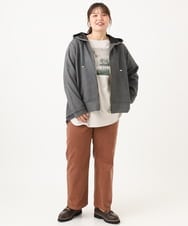 OLLLD02109 eur3(エウルキューブ) 【野呂佳代さん着用/大きいサイズ】コーデュロイワイドストレートパンツ ピンク