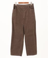 OLLLD02109 eur3(エウルキューブ) 【野呂佳代さん着用/大きいサイズ】コーデュロイワイドストレートパンツ カーキ
