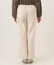 OLLLD02109 eur3(エウルキューブ) 【野呂佳代さん着用/大きいサイズ】コーデュロイワイドストレートパンツ アイボリー