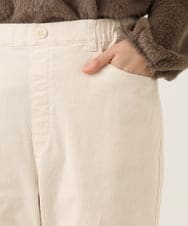 OLLLD02109 eur3(エウルキューブ) 【野呂佳代さん着用/大きいサイズ】コーデュロイワイドストレートパンツ アイボリー