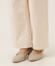 OLLLD02109 eur3(エウルキューブ) 【野呂佳代さん着用/大きいサイズ】コーデュロイワイドストレートパンツ アイボリー