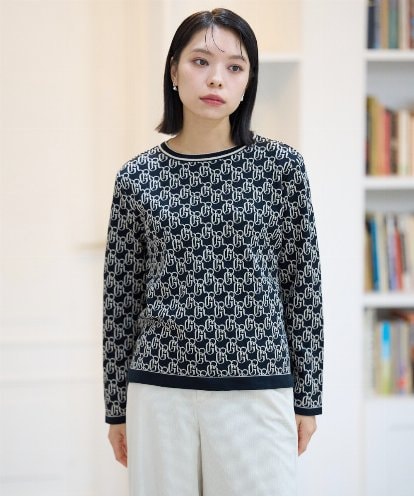 PHFAG22270 GEORGES RECH(小さいサイズ) [日本製]GRロゴコットンジャガードニット
