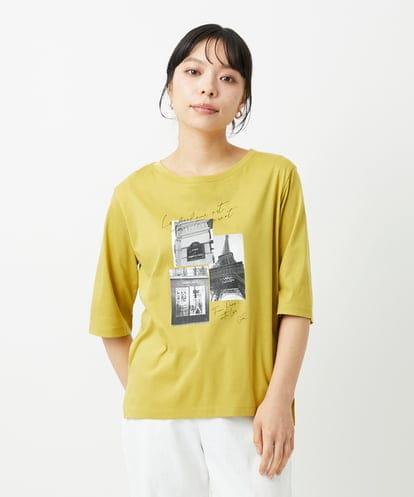 PHKHE67150 GEORGES RECH(小さいサイズ) フォトプリントジャージー5分袖カットソー