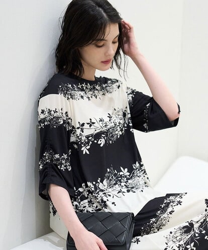 PRKJE38300 CHRISTIAN AUJARD [セットアップ対応/2WAY]シルエットフラワートップス