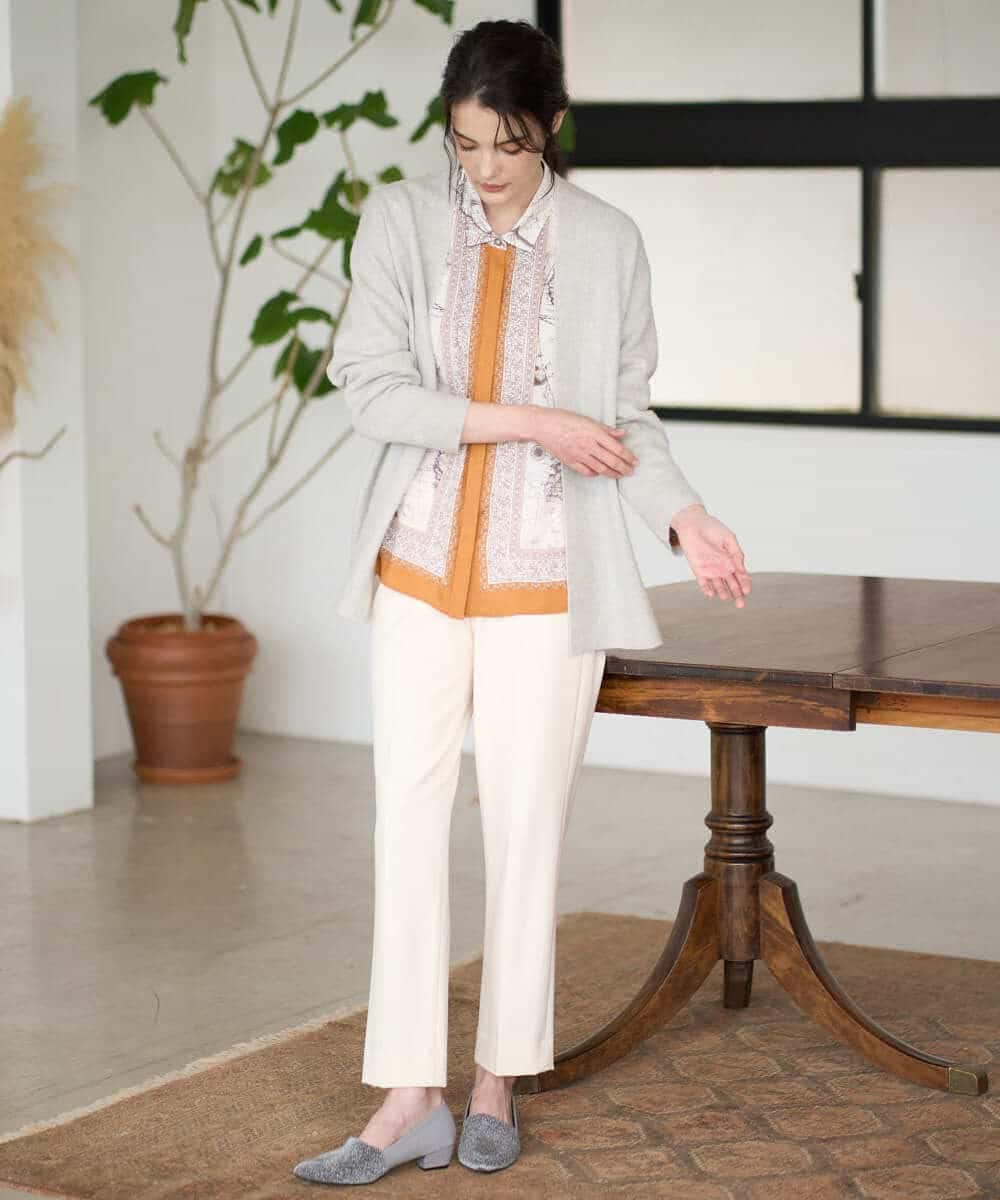 PYSAD37450 CHRISTIAN AUJARD(小さいサイズ)(メゾン ドゥ サンク) [アンサンブル対応]カシミヤシルクニットカーディガン ライム