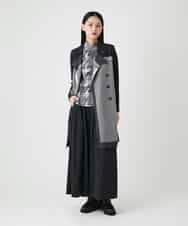 RBFAG35390 HIROKO BIS(ヒロコ ビス) ストライプジャカードニットロングカーディガン ダークグレー