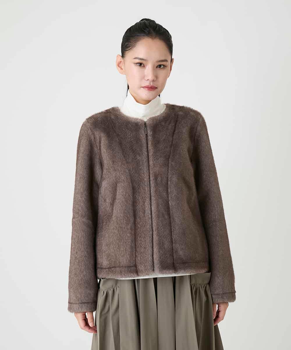 RBJAG40490 HIROKO BIS(ヒロコ ビス) エコファーショートジャケット ベージュ