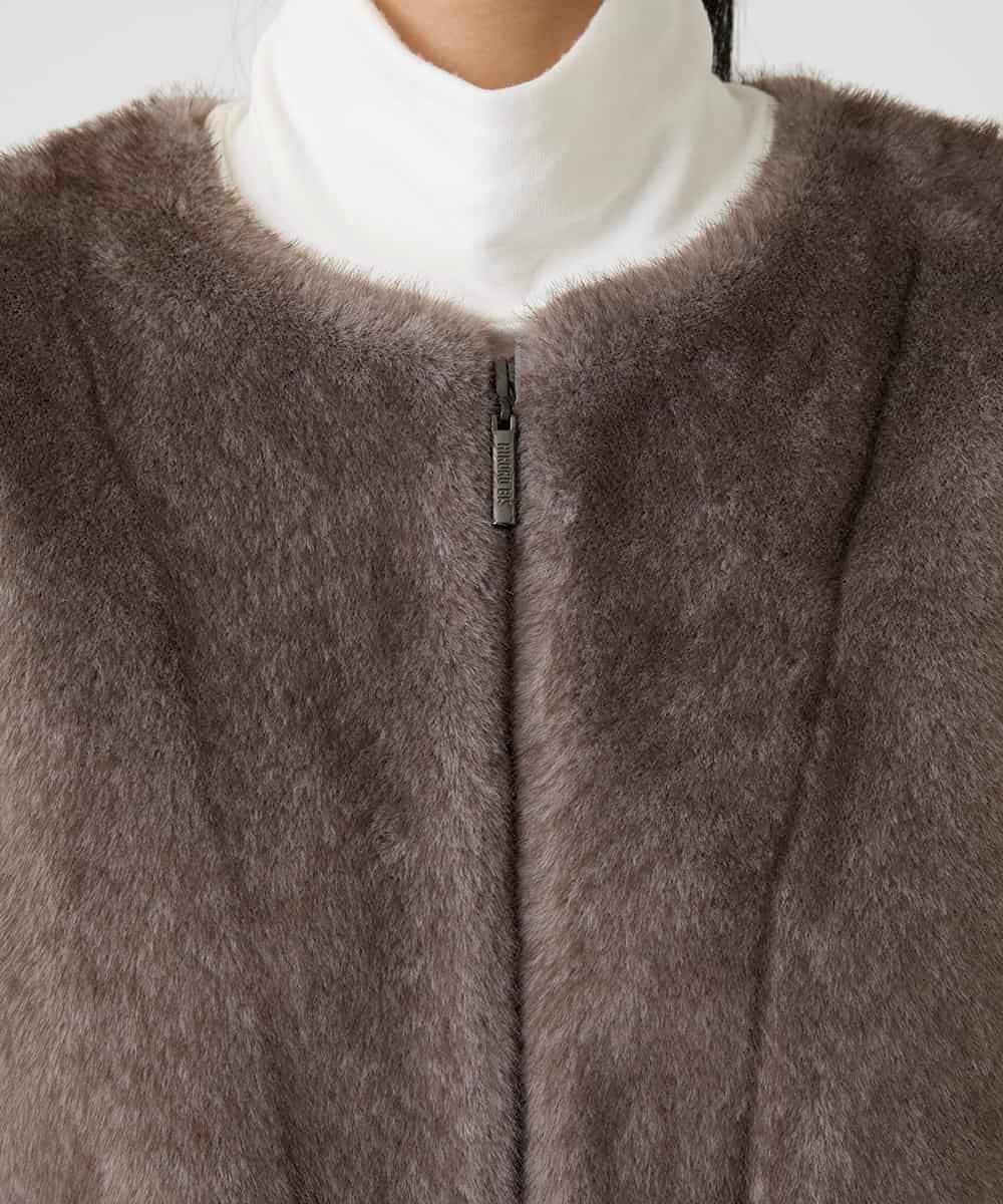 RBJAG40490 HIROKO BIS(ヒロコ ビス) エコファーショートジャケット ベージュ