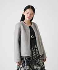 RBJAG40490 HIROKO BIS(ヒロコ ビス) エコファーショートジャケット ベージュ