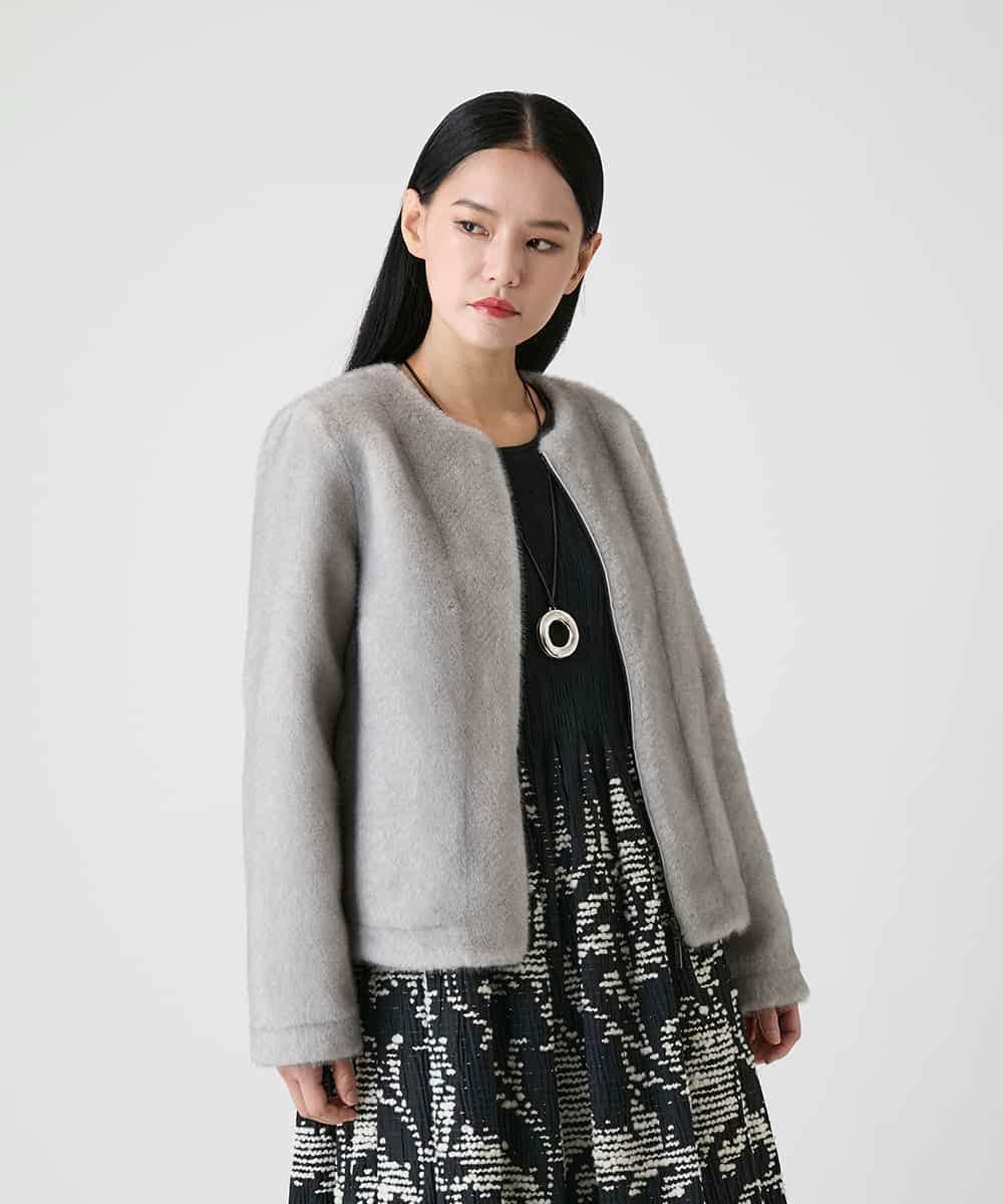 RBJAG40490 HIROKO BIS(ヒロコ ビス) エコファーショートジャケット ベージュ