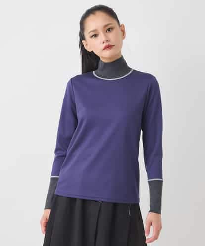 RBKAD10190 HIROKO BIS 配色アクセントハイネックインナープルオーバー /洗える
