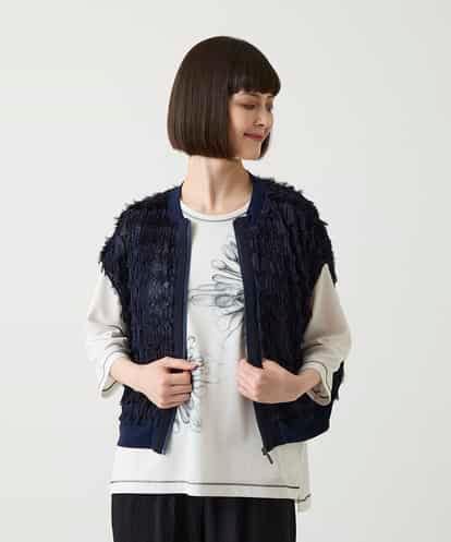RBKJD01260 HIROKO BIS フリンジチュールコンパクトベスト /洗える