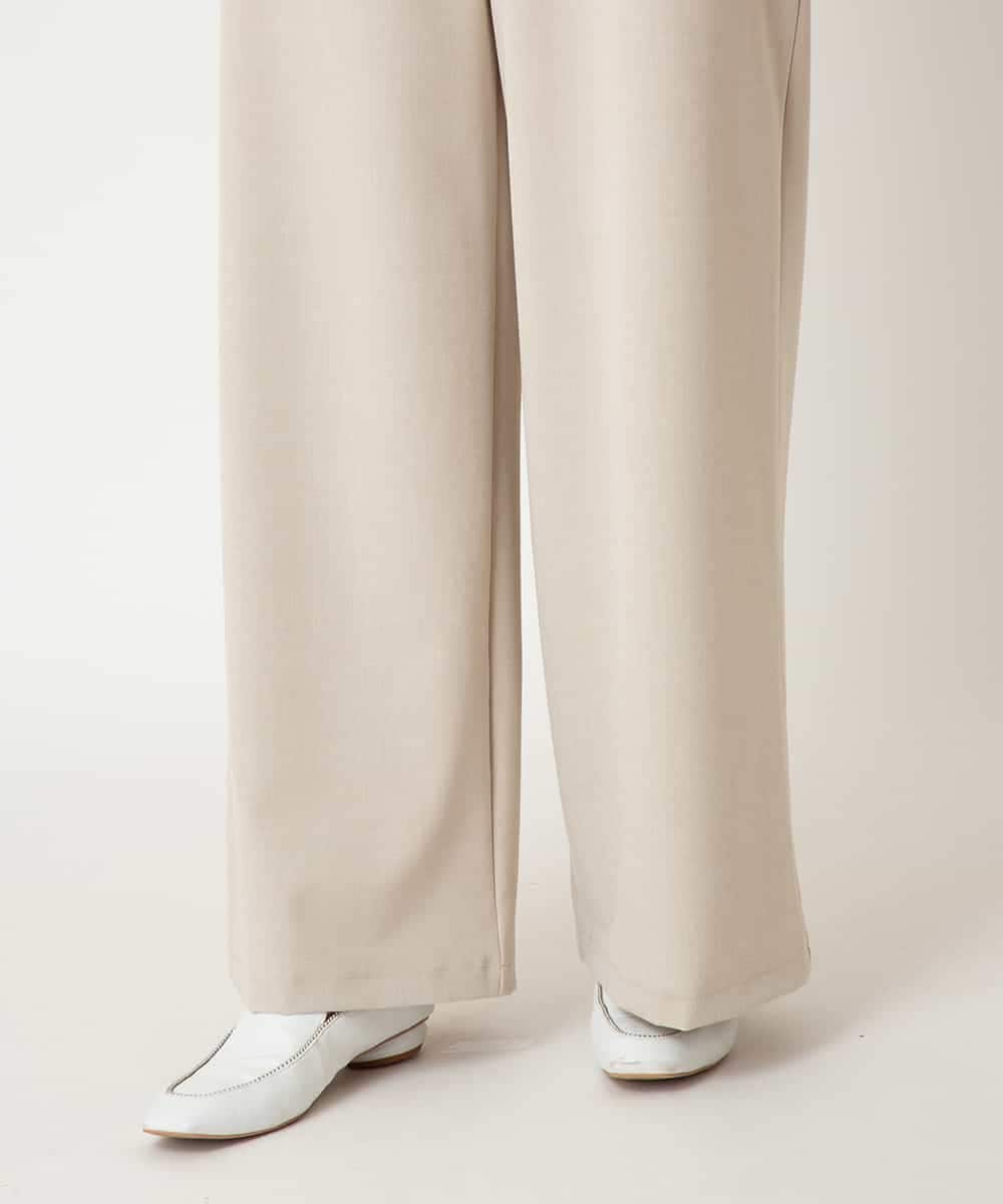 RBLAF30230 HIROKO BIS(ヒロコ ビス) 【アルガンオイル加工】ストレッチワイドパンツ /洗える ベージュ