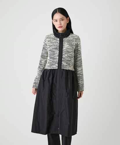 RBUAG50790 HIROKO BIS 【ライナー付き】ツイード×タフタドッキングデザインコート