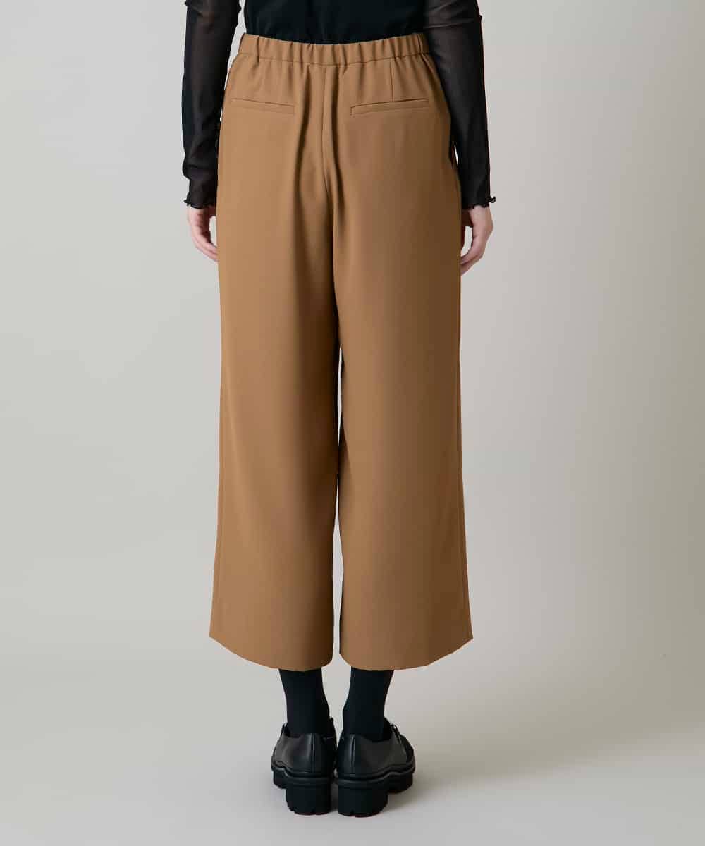 RHLJF19360 HIROKO KOSHINO(ヒロココシノ) サテンジョーゼットアンクルパンツ /洗える ベージュ