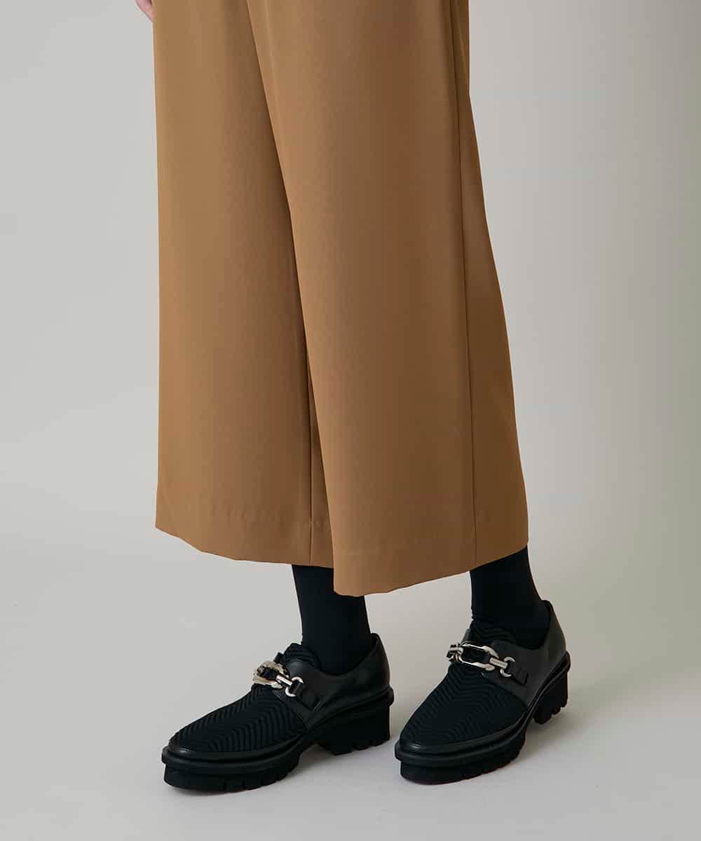 RHLJF19360 HIROKO KOSHINO(ヒロココシノ) サテンジョーゼットアンクルパンツ /洗える ベージュ