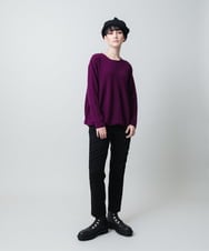RHQAF65380 HIROKO KOSHINO(ヒロココシノ) ギャザーアクセント切り替えデザインパンツ/日本製/洗える ダークグレー