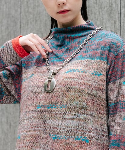 RK2AG01230 HIROKO KOSHINO モチーフチェーンネックレス/日本製